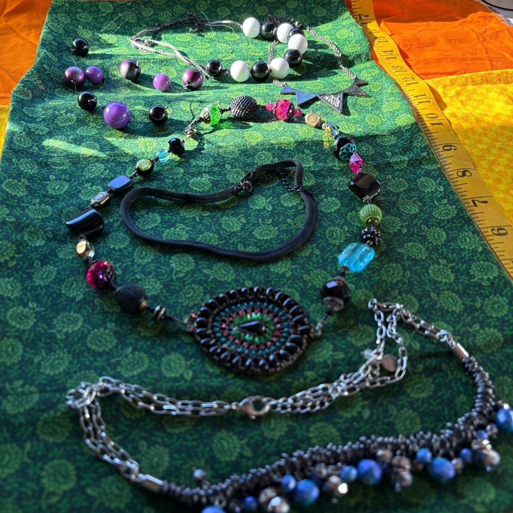 Black gothic necklace set bundle of goth costume jewelry whimsical whimsy jewels